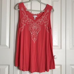 Dress Barn coral sleeveless tunic SZ 2X